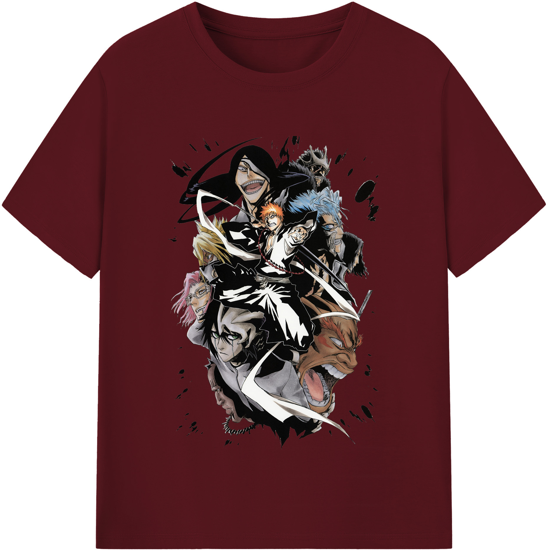 （画像用） ブリーチ 黒崎一護（くろさき いちご）BLEACH Kurosaki Ichigo 綿100％半袖Tシャツ（フロントプリント）
